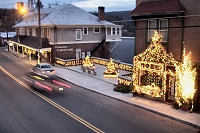Christmas Lights on Main Street in Narrowsburg, New York